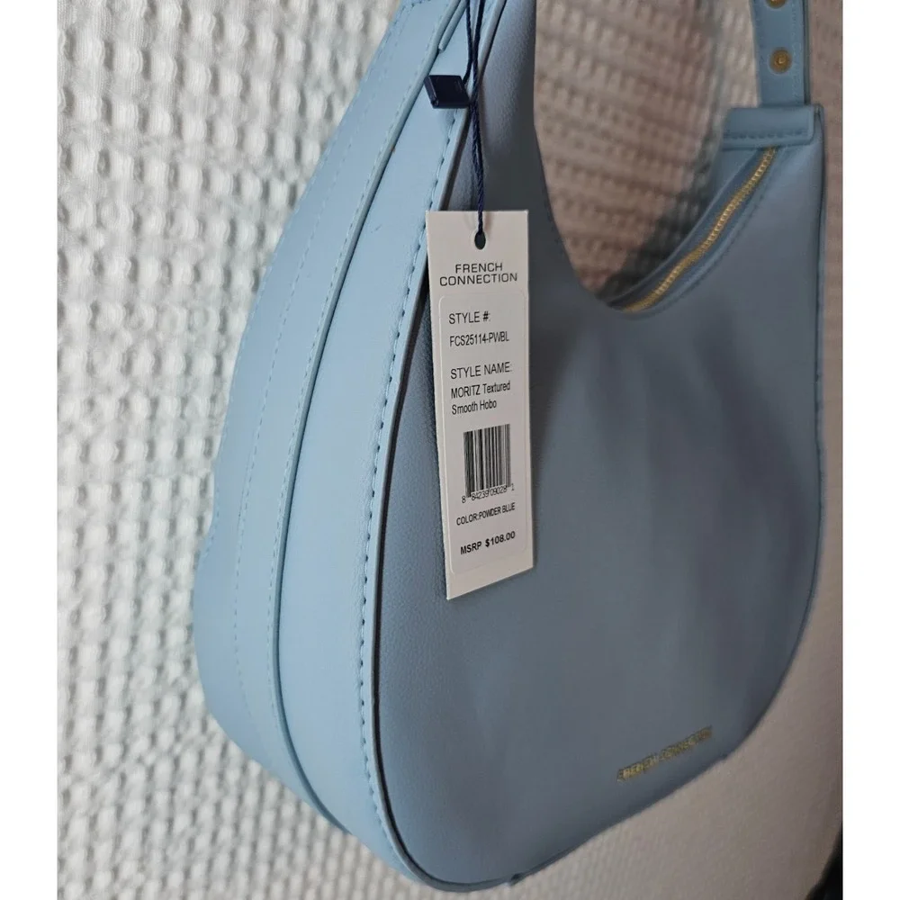 French Connection Moritz Hobo Shoulder Bag Powder Blue NWT